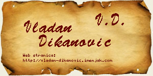 Vladan Dikanović vizit kartica